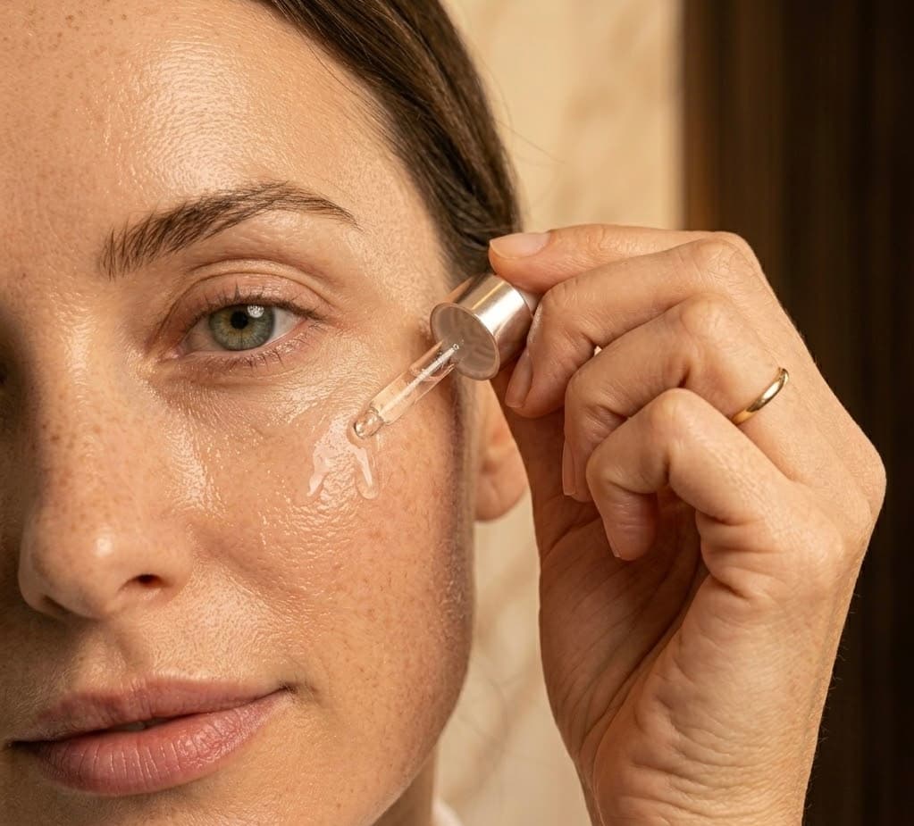 Étape 1 — Application du sérum sur le contour des yeux