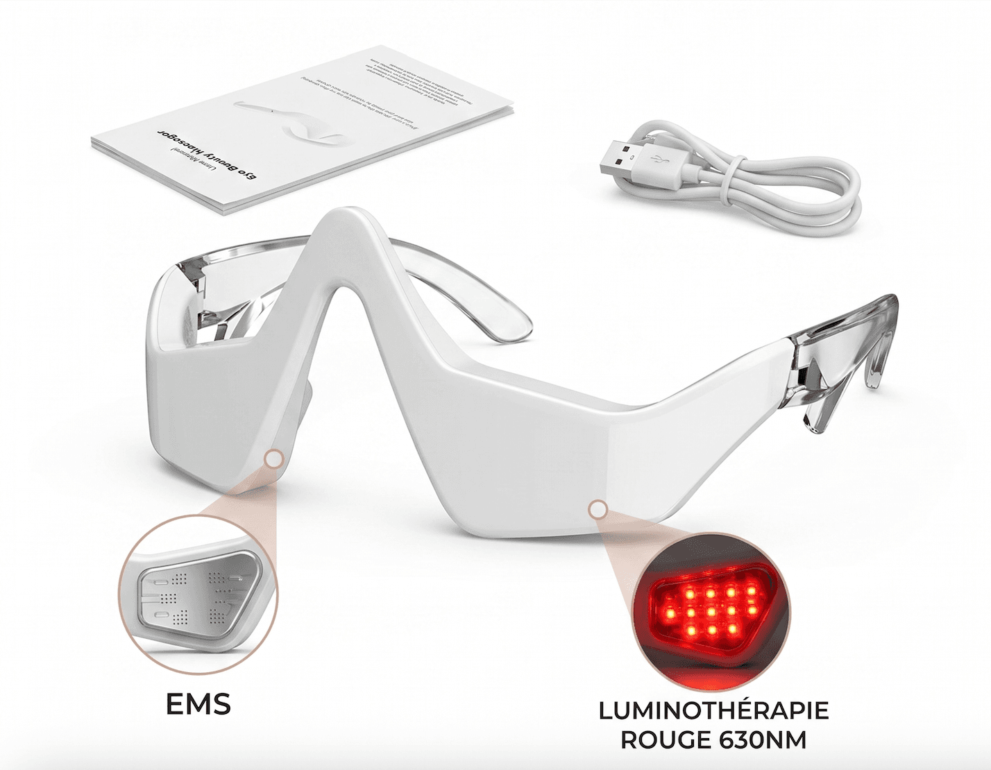 Aurae Eye Masque — appareil EMS + luminothérapie rouge